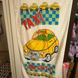 Vintage Taxi Graphic Towel